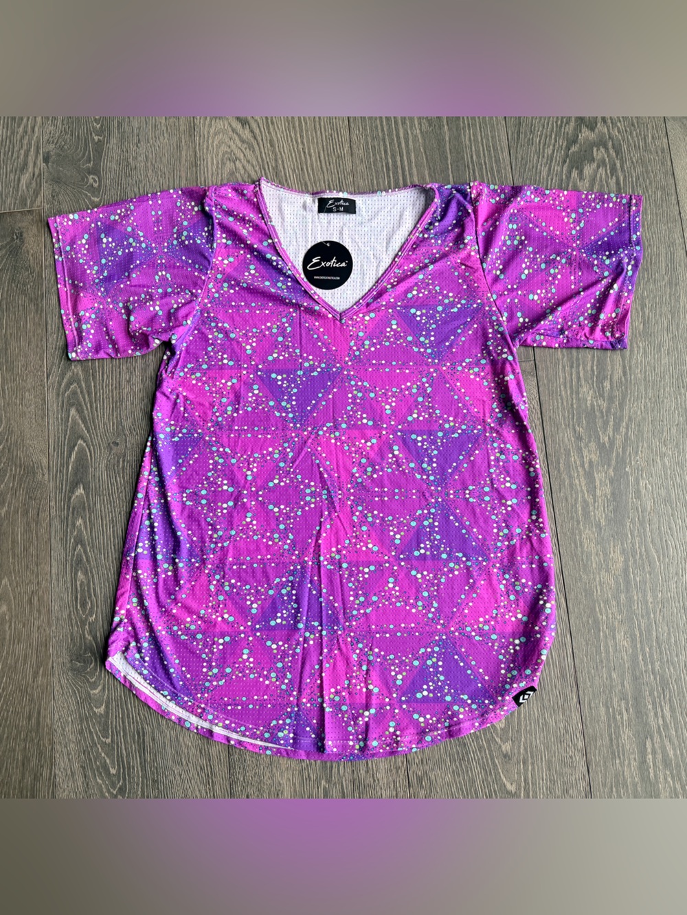 Exotica Trance Purple Basketball Bball Mesh V-Neck Boyfriend Tee